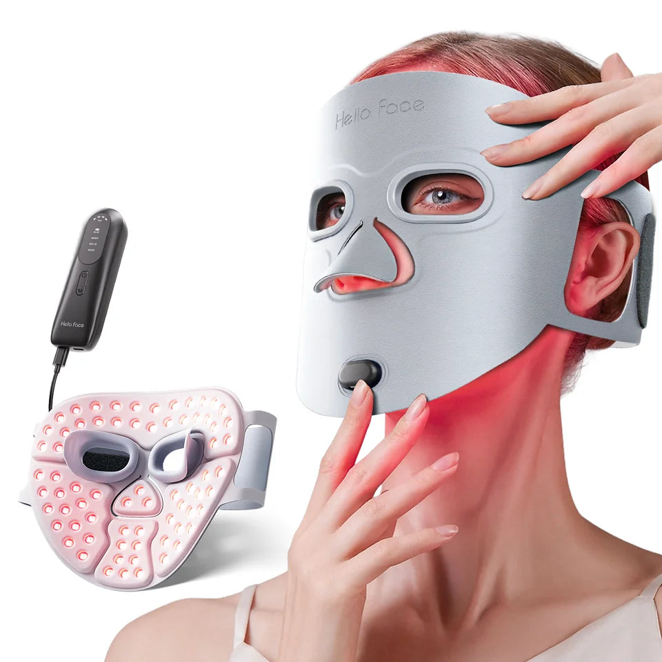 Arcticvo LED Light Therapy Face Mask - main view, worn